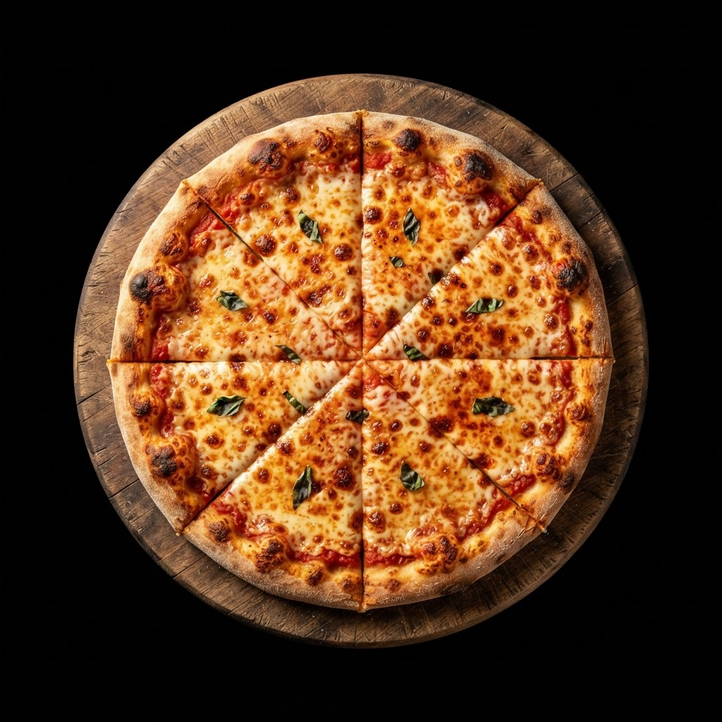 Pizza sencilla de 12 pulgadas con 8 porciones